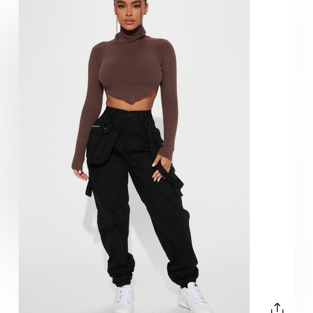 Black Cargo Jogger Pants